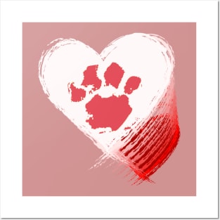 Paw Print Hearts Posters and Art